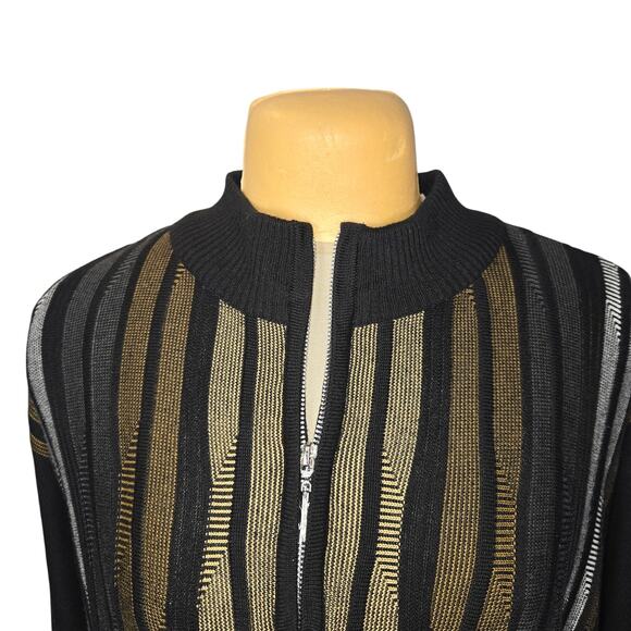 Steve Harvey Celebrity Edition Mens 4XLT Quarter ZIp Sweater Striped Tall Career - Picture 3 of 11